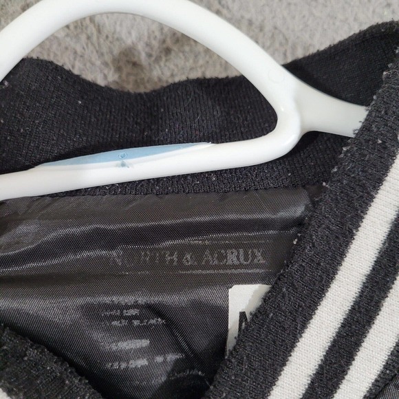 North & Acrux Jacket Mens Medium Black Satin Jets‎ Windbreaker Retro Style - Picture 2 of 12